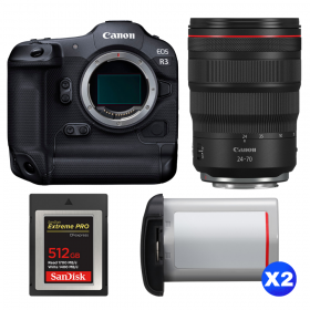 Canon EOS R3 + RF 24-70mm f/2.8 L IS USM + 1 SanDisk 512GB Extreme PRO CFexpress Type B + 2 Canon LP-E19-1