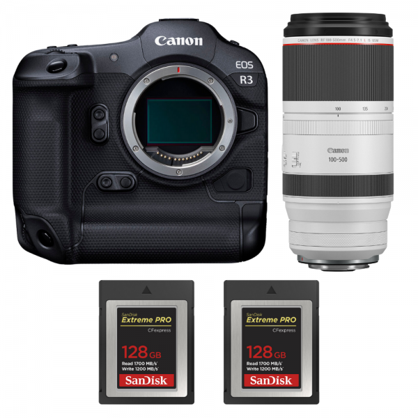 Canon EOS R3 + RF 100-500mm f/4.5-7.1 L IS USM + 2 SanDisk 128GB Extreme PRO CFexpress Type B-1