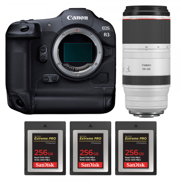Canon EOS R3 + RF 100-500mm f/4.5-7.1 L IS USM + 3 SanDisk 256GB Extreme PRO CFexpress Type B-1