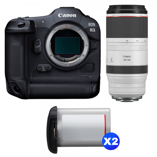 Canon EOS R3 + RF 100-500mm f/4.5-7.1 L IS USM + 2 Canon LP-E19-1