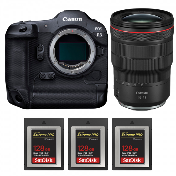 Canon EOS R3 + RF 15-35mm f/2.8 L IS USM + 3 SanDisk 128GB Extreme PRO CFexpress Type B-1