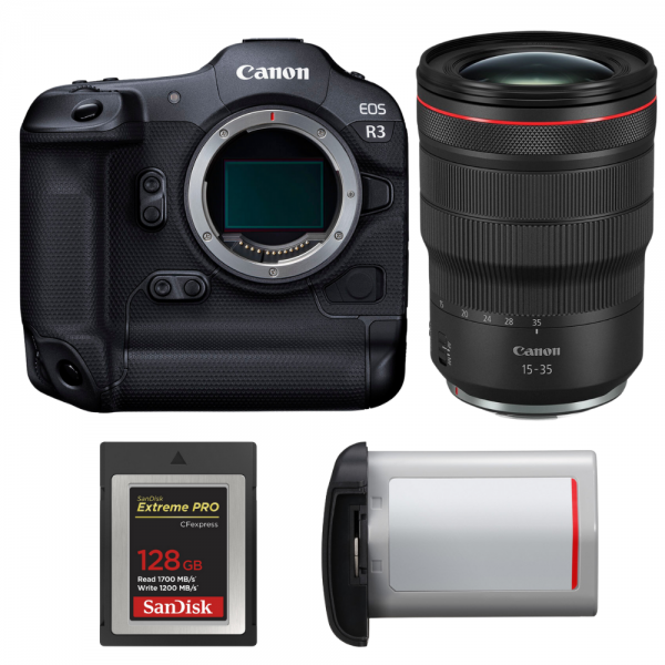 Canon EOS R3 + RF 15-35mm f/2.8 L IS USM + 1 SanDisk 128GB Extreme PRO CFexpress Type B + Canon LP-E19-1