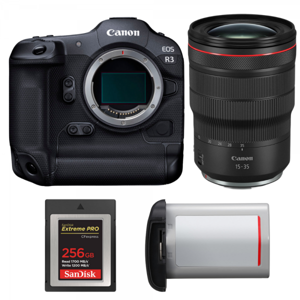 Canon EOS R3 + RF 15-35mm f/2.8 L IS USM + 1 SanDisk 256GB Extreme PRO CFexpress Type B + Canon LP-E19-1