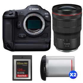 Canon EOS R3 + RF 15-35mm f/2.8 L IS USM + 1 SanDisk 128GB Extreme PRO CFexpress Type B + 2 Canon LP-E19-1