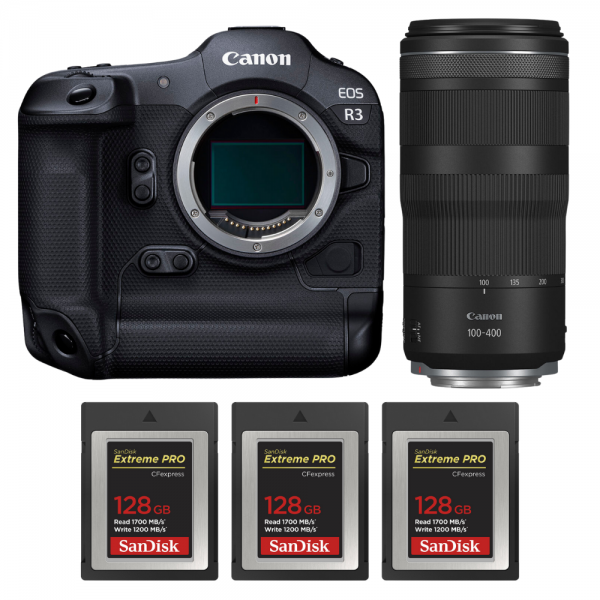 Canon EOS R3 + RF 100-400mm f/5.6-8 IS USM + 3 SanDisk 128GB Extreme PRO CFexpress Type B-1