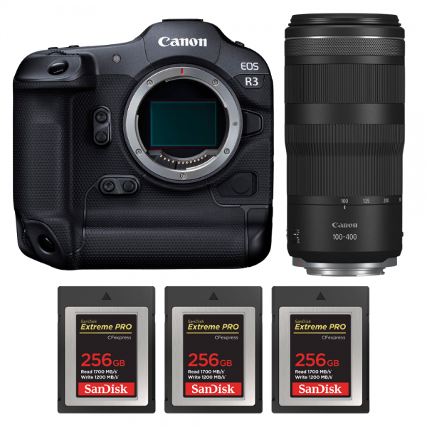 Canon EOS R3 + RF 100-400mm f/5.6-8 IS USM + 3 SanDisk 256GB Extreme PRO CFexpress Type B-1