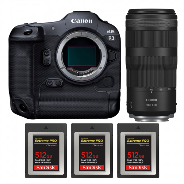 Canon EOS R3 + RF 100-400mm f/5.6-8 IS USM + 3 SanDisk 512GB Extreme PRO CFexpress Type B-1