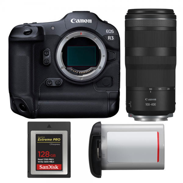 Canon EOS R3 + RF 100-400mm f/5.6-8 IS USM + 1 SanDisk 128GB Extreme PRO CFexpress Type B + Canon LP-E19-1