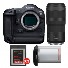 Canon EOS R3 + RF 100-400mm f/5.6-8 IS USM + 3 SanDisk 128GB Extreme PRO CFexpress Type B + Canon LP-E19-1