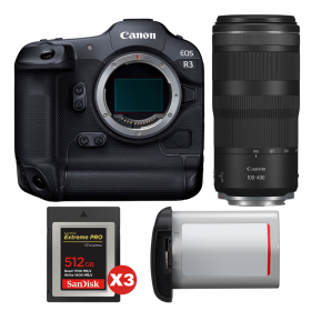 Canon EOS R3 + RF 100-400mm f/5.6-8 IS USM + 3 SanDisk 512GB Extreme PRO CFexpress Type B + Canon LP-E19-1