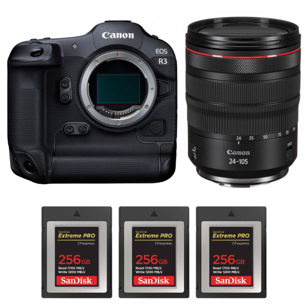 Canon EOS R3 + RF 24-105mm f/4 L IS USM + 3 SanDisk 256GB Extreme PRO CFexpress Type B-1