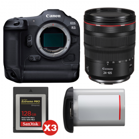 Canon EOS R3 + RF 24-105mm f/4 L IS USM + 3 SanDisk 128GB Extreme PRO CFexpress Type B + Canon LP-E19-1