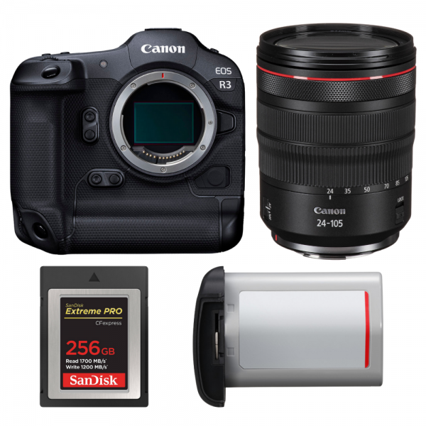 Canon EOS R3 + RF 24-105mm f/4 L IS USM + 1 SanDisk 256GB Extreme PRO CFexpress Type B + Canon LP-E19-1