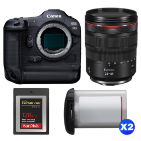 Canon EOS R3 + RF 24-105mm f/4 L IS USM + 1 SanDisk 128GB Extreme PRO CFexpress Type B + 2 Canon LP-E19-1
