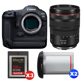 Canon EOS R3 + RF 24-105mm f/4 L IS USM + 3 SanDisk 128GB Extreme PRO CFexpress Type B + 2 Canon LP-E19-1