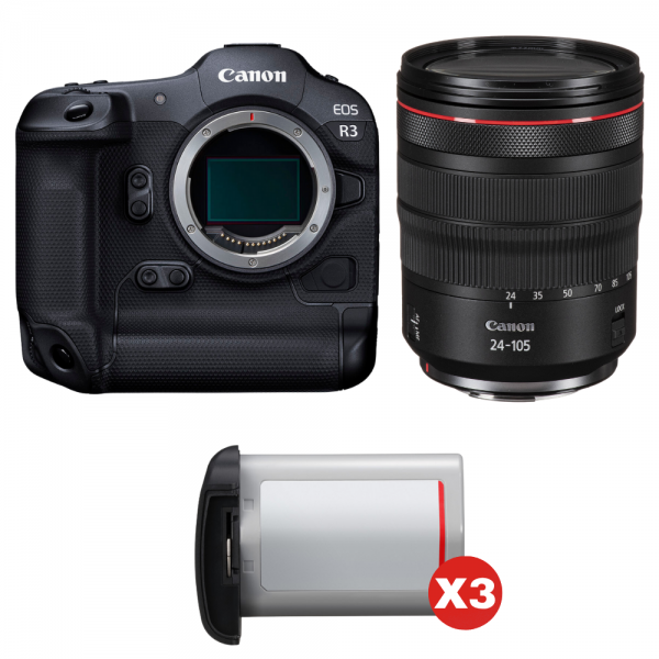Canon EOS R3 + RF 24-105mm f/4 L IS USM + 3 Canon LP-E19-1