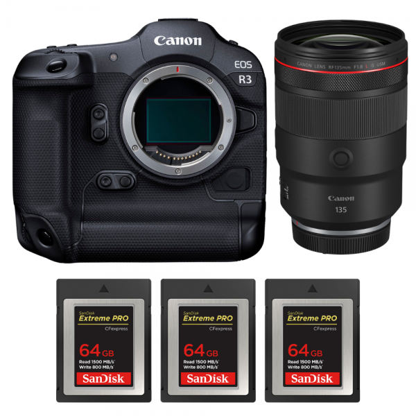 Canon EOS R3 + RF 135mm f/1.8 L IS USM + 3 SanDisk 64GB Extreme PRO CFexpress Type B-1