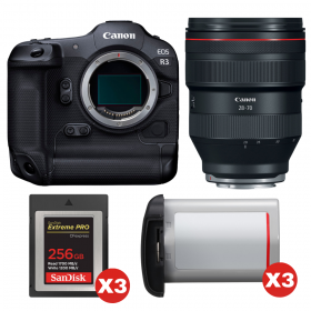 Canon EOS R3 + RF 28-70mm f/2 L USM + 3 SanDisk 256GB Extreme PRO CFexpress Type B + 3 Canon LP-E19-1