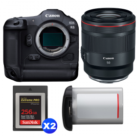 Canon EOS R3 + RF 50mm f/1.2 L USM + 2 SanDisk 256GB Extreme PRO CFexpress Type B + Canon LP-E19-1