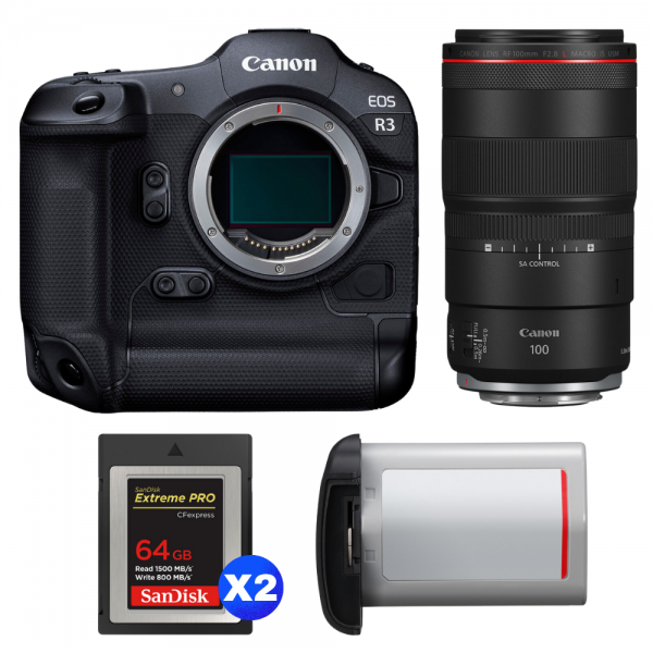 Canon EOS R3 + RF 100mm f/2.8 L Macro IS USM + 2 SanDisk 64GB Extreme PRO CFexpress Type B + Canon LP-E19-1