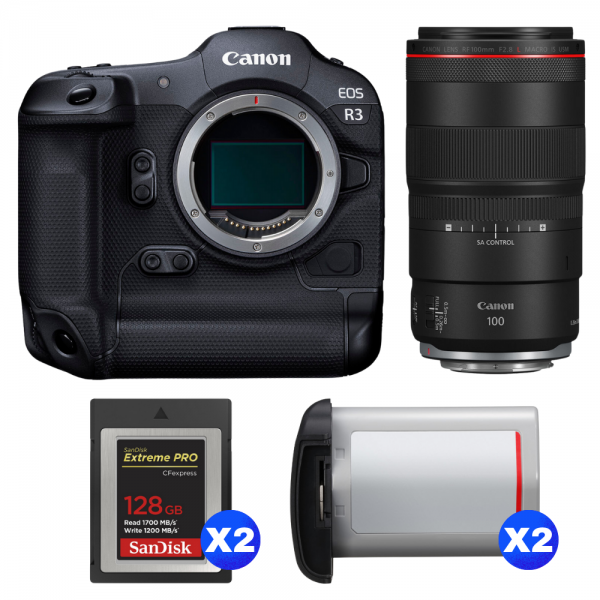 Canon EOS R3 + RF 100mm f/2.8 L Macro IS USM + 2 SanDisk 128GB Extreme PRO CFexpress Type B + 2 Canon LP-E19-1