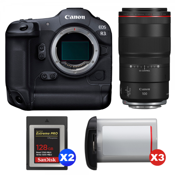 Canon EOS R3 + RF 100mm f/2.8 L Macro IS USM + 2 SanDisk 128GB Extreme PRO CFexpress Type B + 3 Canon LP-E19-1