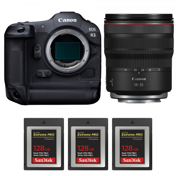 Canon EOS R3 + RF 14-35mm f/4 L IS USM + 3 SanDisk 128GB Extreme PRO CFexpress Type B-1