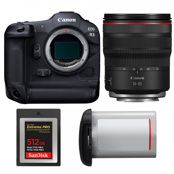 Canon EOS R3 + RF 14-35mm f/4 L IS USM + 1 SanDisk 512GB Extreme PRO CFexpress Type B + Canon LP-E19-1