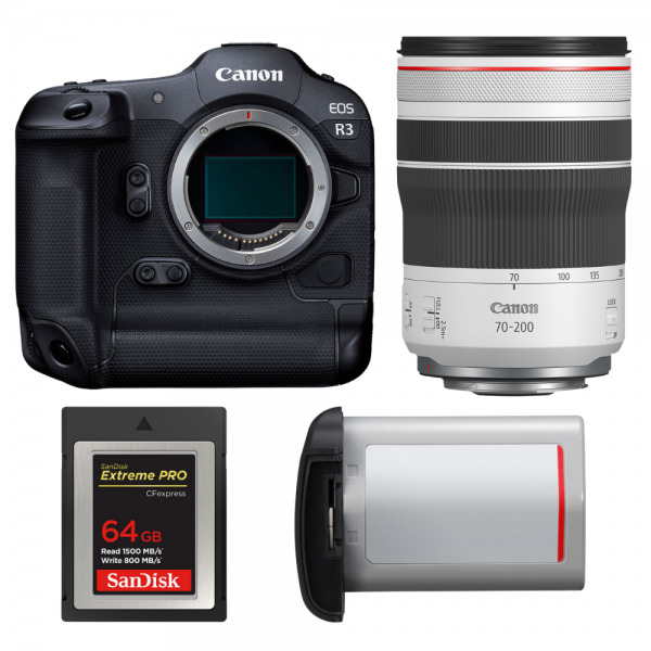 Canon EOS R3 + RF 70-200mm f/4 L IS USM + 1 SanDisk 64GB Extreme PRO CFexpress Type B + Canon LP-E19-1
