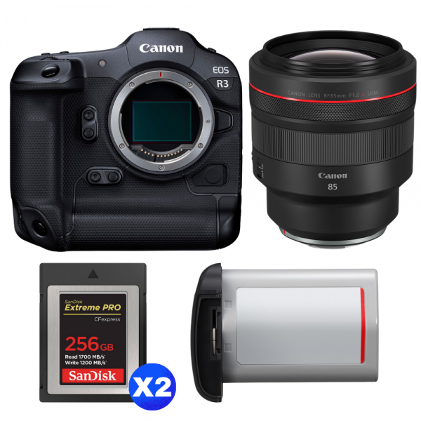 Canon EOS R3 + RF 85mm f/1.2 L USM + 2 SanDisk 256GB Extreme PRO CFexpress Type B + Canon LP-E19-1