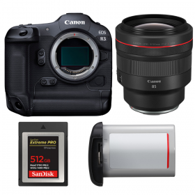 Canon EOS R3 + RF 85mm f/1.2 L USM + 1 SanDisk 512GB Extreme PRO CFexpress Type B + Canon LP-E19-1