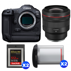 Canon EOS R3 + RF 85mm f/1.2 L USM + 2 SanDisk 512GB Extreme PRO CFexpress Type B + 2 Canon LP-E19-1