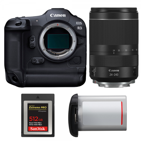 Canon EOS R3 + RF 24-240mm f/4-6.3 IS USM + 1 SanDisk 512GB Extreme PRO CFexpress Type B + Canon LP-E19-1