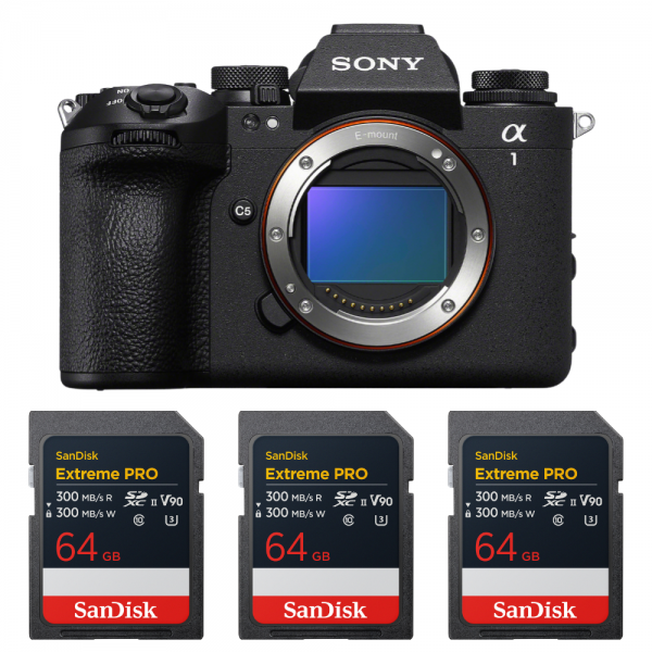 Sony alpha 1 II + 3 SanDisk 64GB Extreme PRO UHS-II SDXC-1