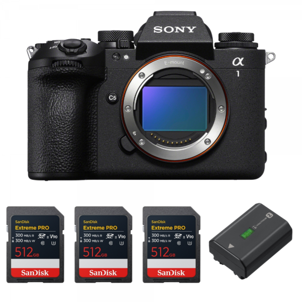 Sony alpha 1 II + 3 SanDisk 512GB Extreme PRO UHS-II SDXC + Sony NP-FZ100-1
