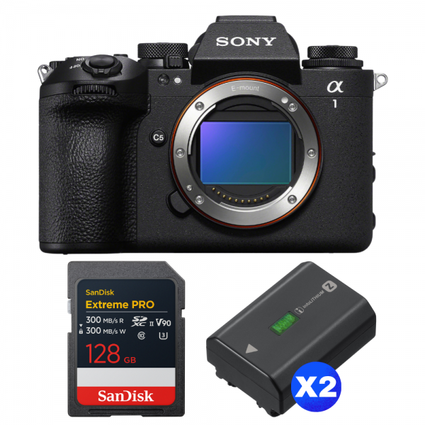 Sony alpha 1 II + 1 SanDisk 128GB Extreme PRO UHS-II SDXC + 2 Sony NP-FZ100-1