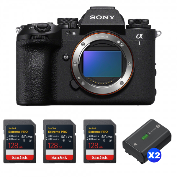 Sony alpha 1 II + 3 SanDisk 128GB Extreme PRO UHS-II SDXC + 2 Sony NP-FZ100-1