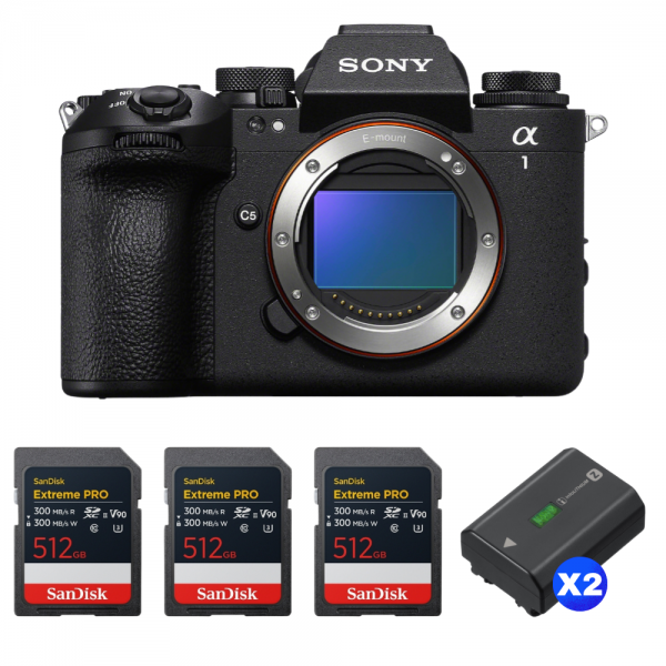 Sony alpha 1 II + 3 SanDisk 512GB Extreme PRO UHS-II SDXC + 2 Sony NP-FZ100-1