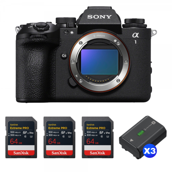 Sony alpha 1 II + 3 SanDisk 64GB Extreme PRO UHS-II SDXC + 3 Sony NP-FZ100-1