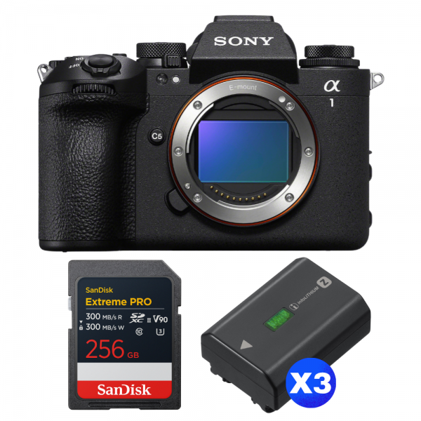 Sony alpha 1 II + 1 SanDisk 256GB Extreme PRO UHS-II SDXC + 3 Sony NP-FZ100-1