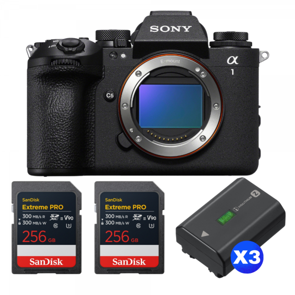 Sony alpha 1 II + 2 SanDisk 256GB Extreme PRO UHS-II SDXC + 3 Sony NP-FZ100-1
