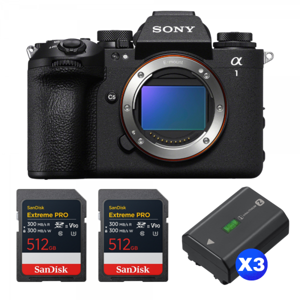 Sony alpha 1 II + 2 SanDisk 512GB Extreme PRO UHS-II SDXC + 3 Sony NP-FZ100-1