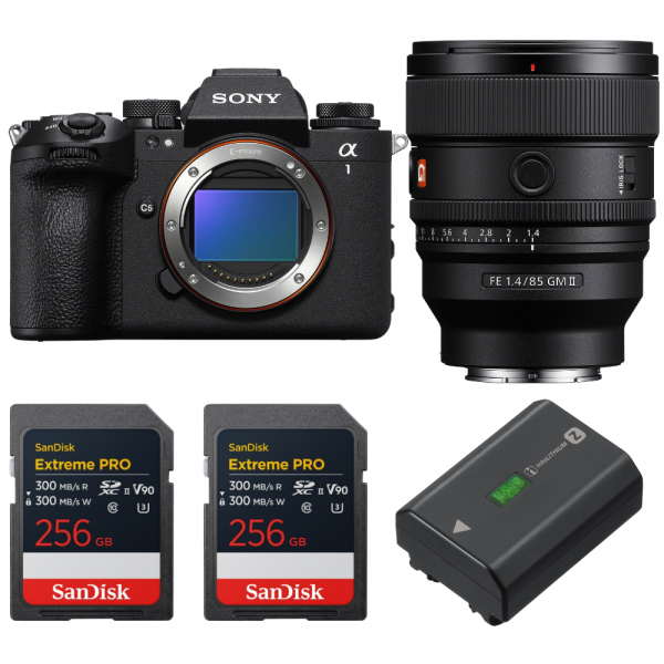 Sony alpha 1 II + FE 85mm f/1.4 GM II + 2 SanDisk 256GB Extreme PRO UHS-II SDXC + Sony NP-FZ100-1