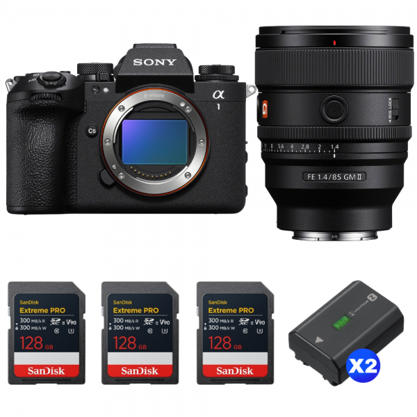 Sony alpha 1 II + FE 85mm f/1.4 GM II + 3 SanDisk 128GB Extreme PRO UHS-II SDXC + 2 Sony NP-FZ100-1