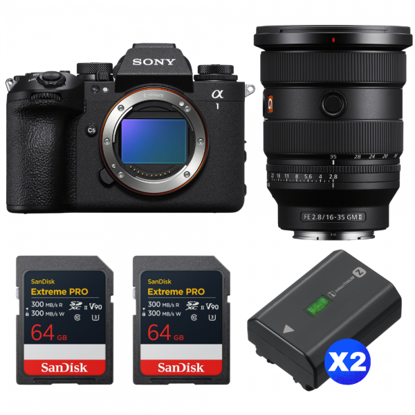 Sony alpha 1 II + FE 16-35mm f/2.8 GM II + 2 SanDisk 64GB Extreme PRO UHS-II SDXC + 2 Sony NP-FZ100-1