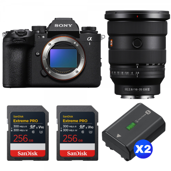 Sony alpha 1 II + FE 16-35mm f/2.8 GM II + 2 SanDisk 256GB Extreme PRO UHS-II SDXC + 2 Sony NP-FZ100-1