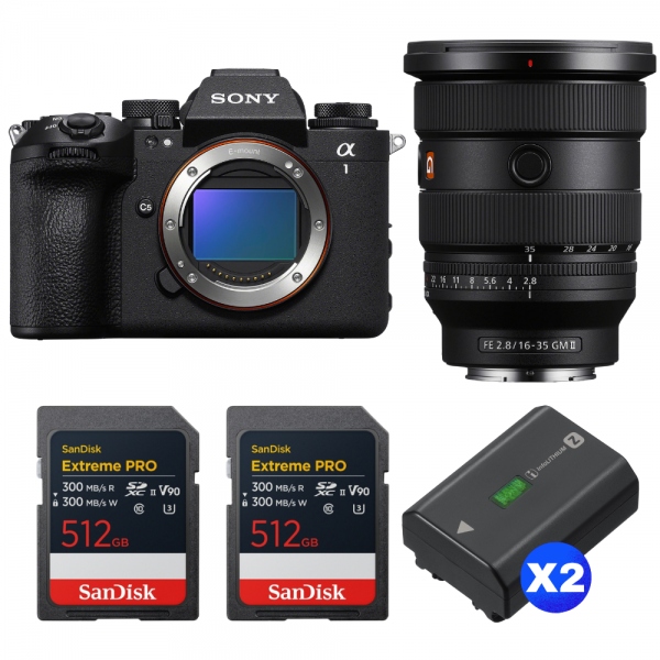 Sony alpha 1 II + FE 16-35mm f/2.8 GM II + 2 SanDisk 512GB Extreme PRO UHS-II SDXC + 2 Sony NP-FZ100-1