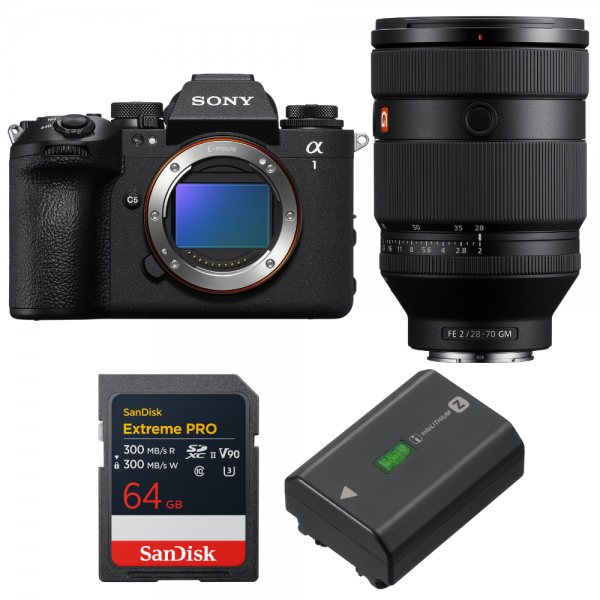 Sony alpha 1 II + FE 28-70mm f/2 GM + 1 SanDisk 64GB Extreme PRO UHS-II SDXC + Sony NP-FZ100-1
