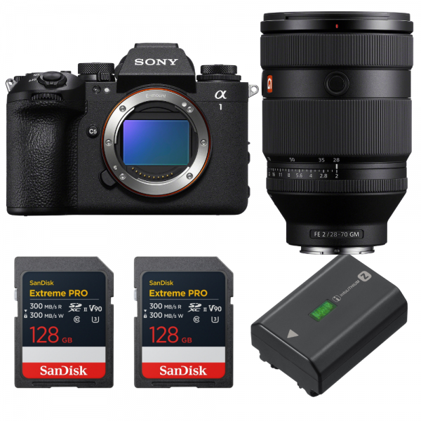 Sony alpha 1 II + FE 28-70mm f/2 GM + 2 SanDisk 128GB Extreme PRO UHS-II SDXC + Sony NP-FZ100-1