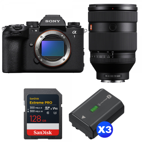 Sony alpha 1 II + FE 28-70mm f/2 GM + 1 SanDisk 128GB Extreme PRO UHS-II SDXC + 3 Sony NP-FZ100-1